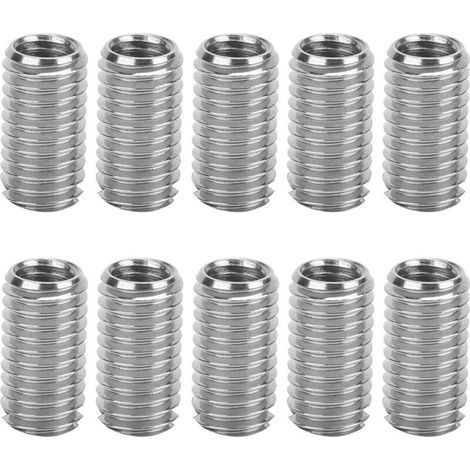 Lot de 10 inserts filetés M6x1.0 et M8x1.25 – Longueur 15mm en acier inoxydable 303 – Réparation de filets défectueux - 10pcs (1/4)