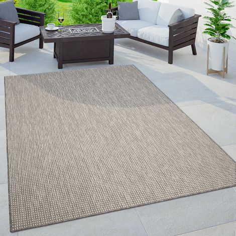 Paco Home Outdoor Teppich Modern einfarbig wetterfest Pflegeleicht für Garten & Balkon Grau, 120x160 cm