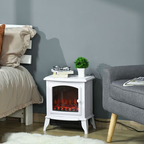 Chimenea decorativa con Termostato Ajustable y Protección Sobrecalentamiento para Salas 20-25 m² 36,5x24x45,5 cm Blanco (1/5)