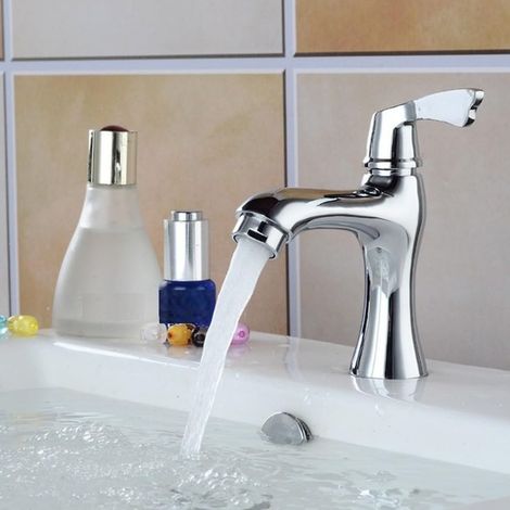 Mitigeur de lavabo, cuivre, chromé, pour vasque et toilettes (1/5)