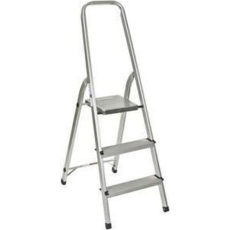 Escabeau - Aluminium - 2 marches - Antidérapantes - Capacité 150kg - Plateforme 65cm