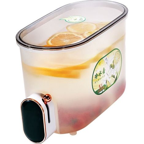 Bouilloire froide, pichet à eau en plastique de qualité alimentaire de 5 L avec robinet pour réfrigérateur, récipient à boisson au (1/3)