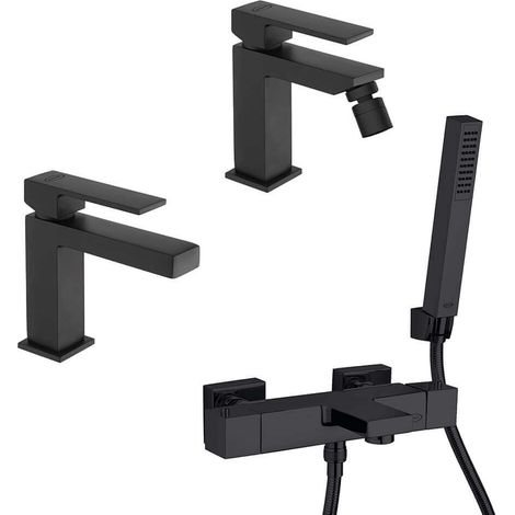 Miscelatori lavabo bidet e gruppo vasca termostatico Twinkle nero opaco Jacuzzi Rubinetteria (1/5)