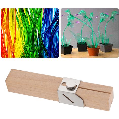 Plastikflaschenschneider, Seilmacher, tragbar, manuell, DIY, Holzmaterial, Klinge aus Edelstahl, 88 g (1/5)