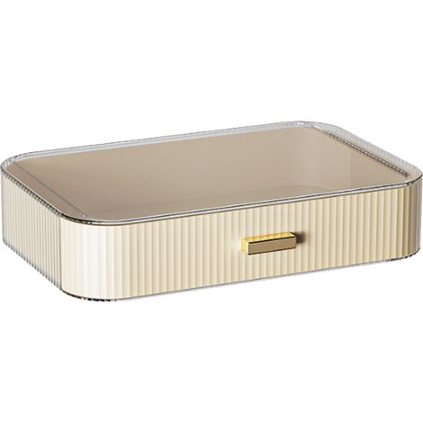 1 Boîte de rangement, tiroir empilable, compartiments multiples, matériau robuste, pour bureau et salle de bain (1/5)