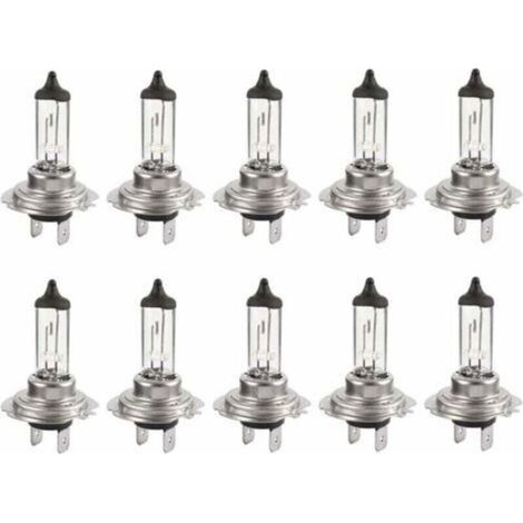 Lot de 10 Ampoules Halogènes LED 12V H7 55W - Longue Durée, Blanc, Feux de Croisement pour Voiture (1/5)