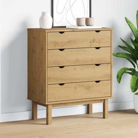 vidaXL Cassettiera OTTA 76,5x39,5x90 cm in Legno Massello di Pino (1/5)