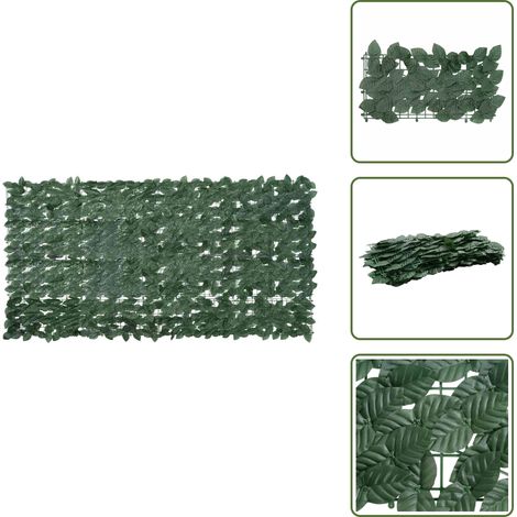 Balkon-Sichtschutz mit Dunkelgrünen Blättern 200x100 cm - Balkonsichtschutz - Sonnenschutz - Sichtschutz Grün - Garten Privacy Screen - Windschutz Balkon (1/5)