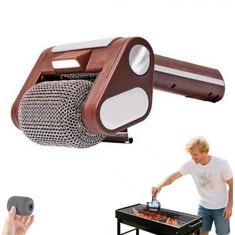 Brosse électrique pour barbecue Rosewell, nettoyeur à poils rotatifs sans fil avec lumière LED