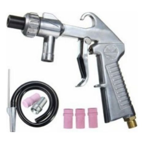 QORVA-Sableuse pneumatique Pistolet de sablage Pneumatique Sableuse Décapage + 4x Céramique Buse 4,5/5/6/7mm