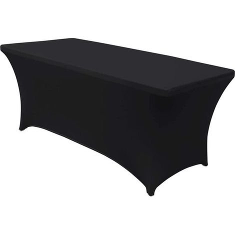 Stretch Tischdecke rechteckig 183x76 cm Schwarz, abwischbar, wiederverwendbar
