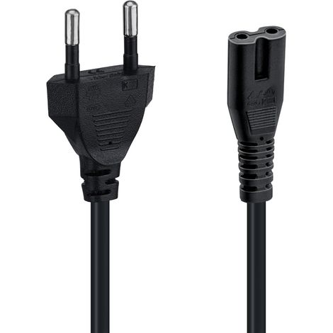 1 Câble d'alimentation C7, Fiche EU 2 broches, 1,5m, Pour Console PS5 Xbox TV (1/5)