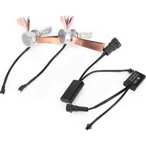 Lot 2 ampoules LED auto Mini 9006 6000K 800LM 12V double dissipation thermique (1/5)