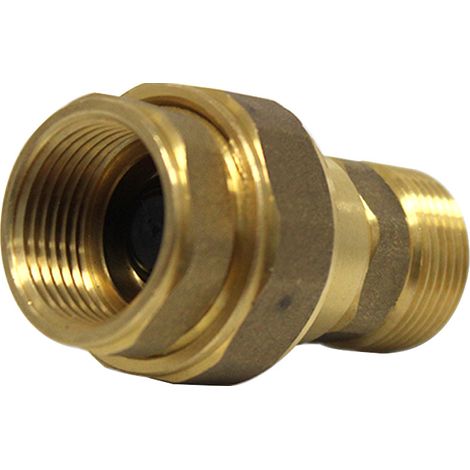 Arcanaute – Raccord laiton rapide de démontage pour vase d'expansion chauffage Mâle Femelle 3/4" – Clapet PA6 et ressort inox – Joints toriques NBR (1/5)