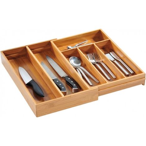 Insert de couverts avec réglable 26-49 cm, bambou, KESPER (1/3)