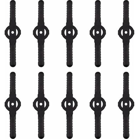 Lame plastique coupe bordure, 10 pcs Lames En Plastique Cutter Remplacer Pour ensemble doutils de coupe-herbe sans fil, remplacement de lames de coupe de tondeuse à gazon en plastique(noir) (1/5)