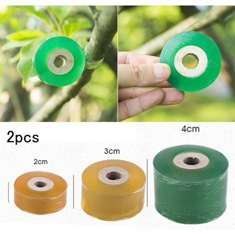 Ruban de Greffage Autoadhésif Élastique 2 Pièces, Vert ou Jaune, Largeur 2/3/4cm, Matériau PE Biodégradable pour Jardinage