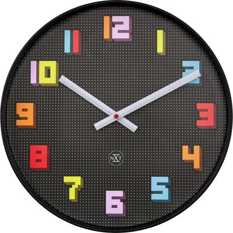 Horloge Murale Silencieuse Design Retro Gaming Pixel en ABS Noir et Multicolore 35 cm - PANGIVO (1/5)