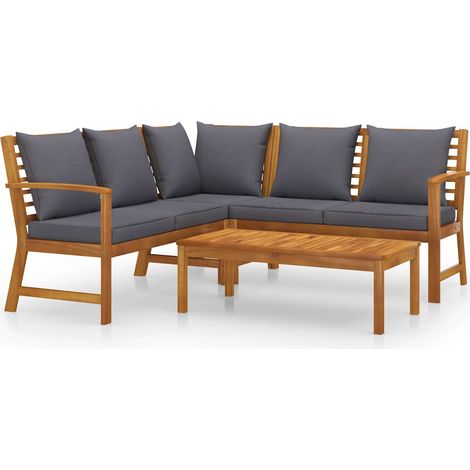 Maison Exclusive - Set Divani da Giardino 4 pz con Cuscini in Massello di Acacia (1/5)