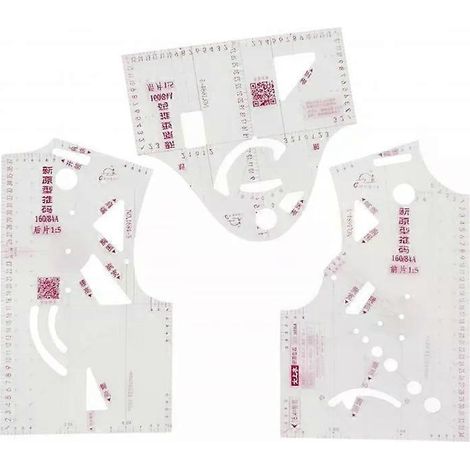 1:5 Kleines Kleidungsstück für Puppenspielzeug Kleidung Lineal Vorlagen Designlineal Kunststoff Schnittmusterherstellung Messen Schneider Nähwerkzeug (1/4)