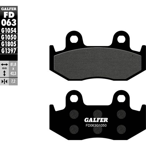 PASTILLAS DE FRENO GALFER KH092 / KH323 SEMIMETÁLICAS (GROSOR 7,2 MM) PARA SCOOTER