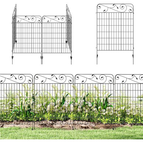Clôture de Jardin en Treillis – 3.52 × 1.1 m – Style Vintage, Résistante aux Intempéries – Noire (1/5)