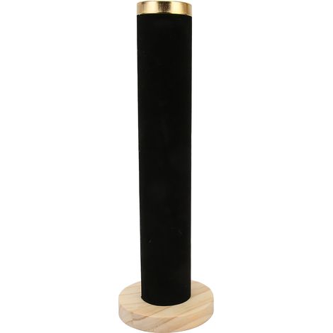 Présentoir vertical en velours noir pour bracelets, montres et bijoux, support en T avec barre, idéal chambre et accessoires cheveux. (1/5)