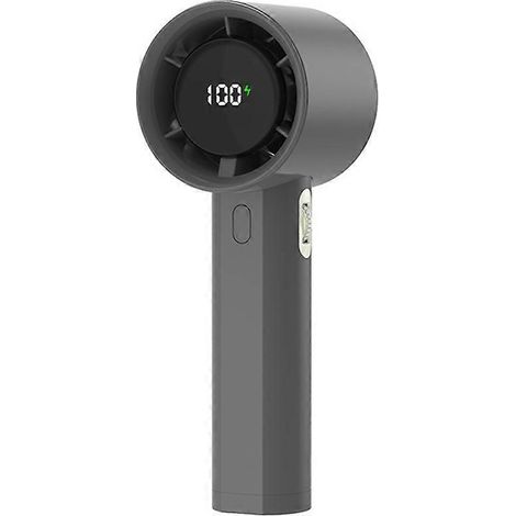 Hochleistungs-Tischventilator, kleiner, per USB aufladbarer Ventilator, hohe Belüftungsleistung, Digitalanzeige (dunkelgrau) (1/5)
