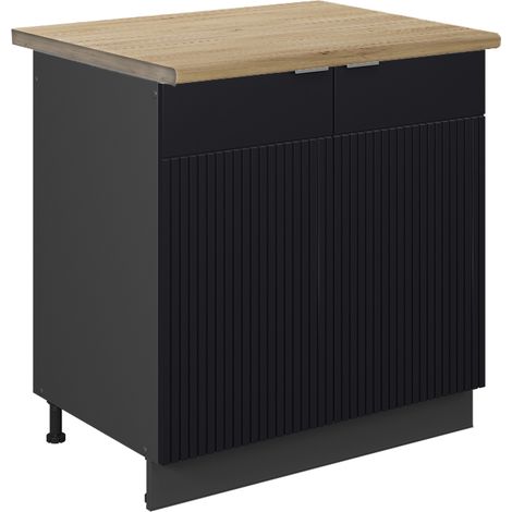 Mobile lavello cucina Fame-Line, Nero rigato, 80 cm , PL Rovere, Vicco (1/5)