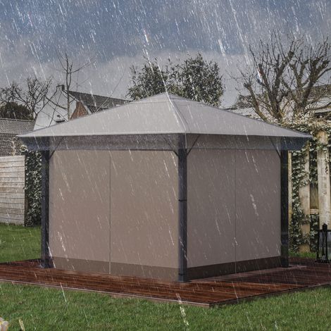 Toldo de repuesto transparente 3 x 3 m para cenador, impermeable, plástico, REDOM (1/5)