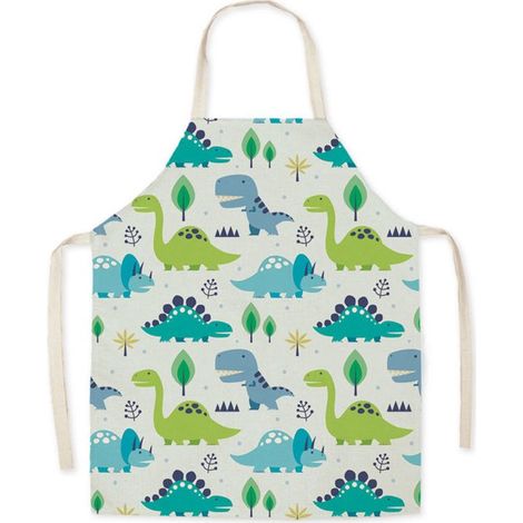 Grembiule in lino con stampa a cartoni animati, ideale per la cucina e la casa. Grembiule resistente e di alta qualità. Un capo d'abbigliamento da lavoro elegante per la cucina e la casa. (1/5)