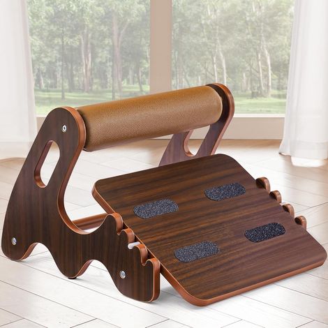 Reposapiés para trabajar debajo del escritorio - Reposapiés ajustable con 3 configuraciones de altura y barra transversal flexible - Reposapiés ergonómico de madera con superficie antideslizante