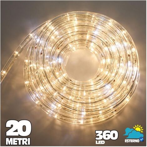 Tube Lumineux Led 360° Blanc Chaud 20 Mètres Pour Usage Extérieur + Contrôleur (1/5)