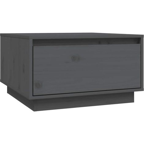 Maison Exclusive - Couchtisch Grau 55x56x32 cm Massivholz Kiefer