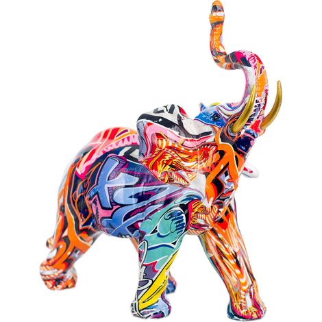 Signes Grimalt Figure de figure d'éléphant  Animaux multicolores éléphants 10x20x23cm 27140