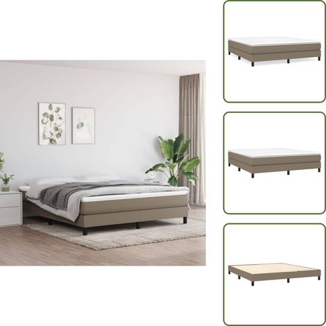 Cadre de lit sans matelas taupe 160x200 cm tissu - Cadre De Lit - Lit Double - Lit Taupe - Literie - Meuble Chambre (1/5)