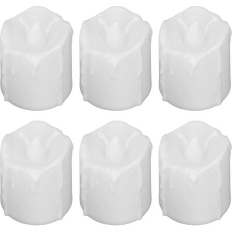 Lot de 6 bougies LED à effet scintillant, bougies chauffe-plat électroniques romantiques sans flamme pour couloir de mariage (1/5)