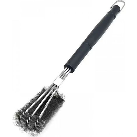 1pc Barbecue Brush, 3 in 1 Barbecue Cleaning Brush, Long Handle, Stainless Steel Bristles for Quickly & Effectively Cleaning All Grills (1/3)