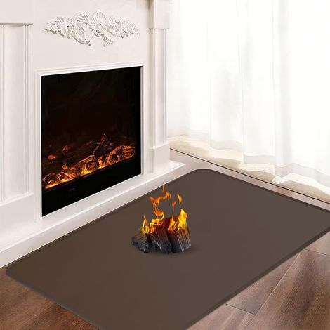Tapis ignifuge, tapis ignifuge pour poêle à bois, plaque de protection anti-étincelles pour poêle à bois, tapis de protection de sol ignifuge pour cheminées plaque de sol, pour protéger le sol contre (1/5)