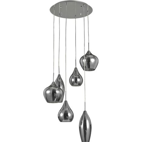 Ideal Lux Soft - 6 Light Spiral Cluster Deckenanhänger Grau, E14 (1/5)