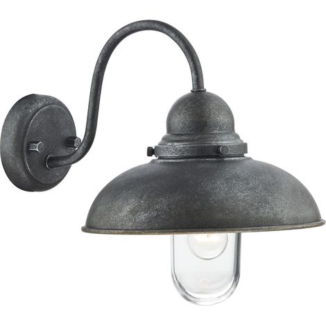 DAR DYNAMO - Applique Dome Fer Vieilli IP44, 1x E14 (1/5)