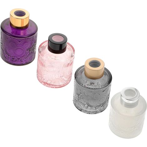 Verre Flacons de Parfum en Relief 4 Pièces pour Huiles Essentielles (1/5)