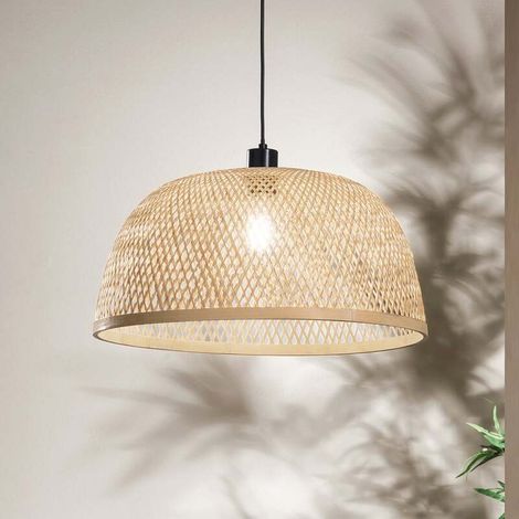 [GEBRAUCHT] B-Ware Luce Ambiente Design Pendellampe Hängeleuchte Bamboo LED Lampe dimmbar braun (1/2)