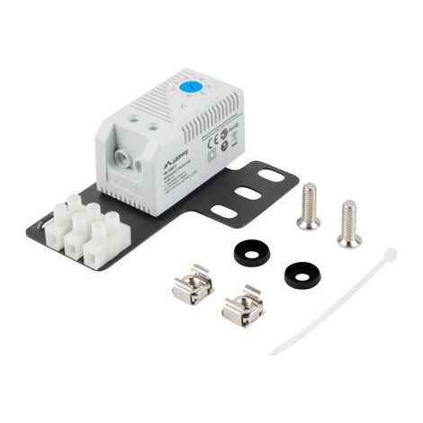 Termostato de cierre Lanberg 10A para armarios con soporte para montaje en rack y conector eléctrico, color gris. (1/3)