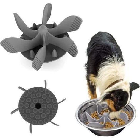 1 pièce Gamelle d'alimentation lente, insert spiral en plastique anti-glouton, gamelle ralentisseur pour chien et chat, usage intérieur