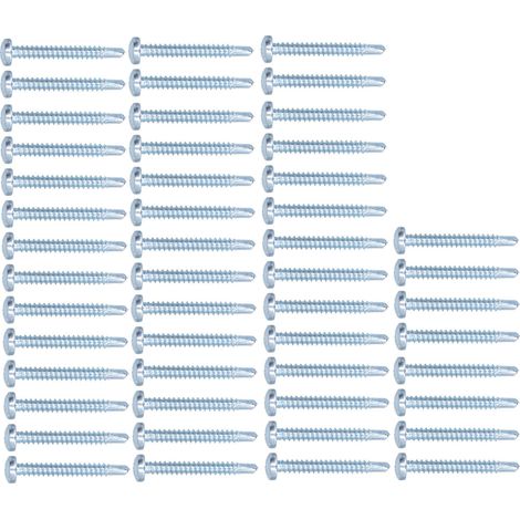 Packung mit 50 selbstbohrenden Schrauben, Rundkopf, verzinkter Kohlenstoffstahl, 4,8 x 38 mm, Beschläge (1/5)