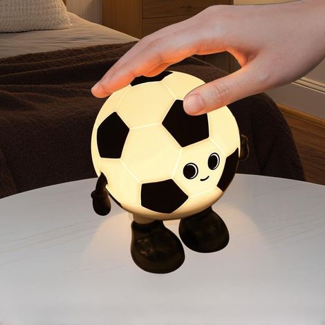 Fußball-Nachtlicht für Kinder, Fußballlampe mit einstellbarer Helligkeit und Timer, LED-Lampe mit weichem Silikon-Touch für Kinderzimmer, Schlafzimmer, Dekoration, Geschenkidee (1/5)