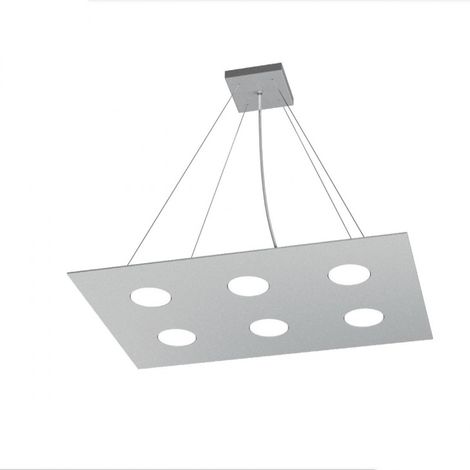 Lampadario moderno top light area 1127 s6 r+2 gx53 led biemissione metallo sospensione