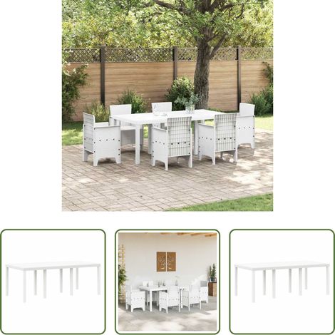 Gartentisch Weiß -  Gartentisch Weiß 200 x 100 x 73 cm Poly-Rattan (1/5)