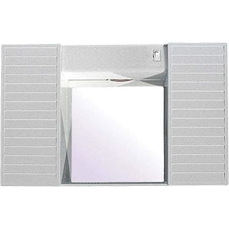 SPECCHIO CON DUE ANTINE Mensola e Luci Accessori Bagno Bianco